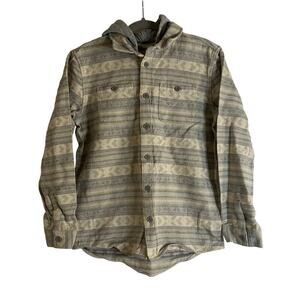 Colorful Planet Boys Printed Hooded Flannel Shacket Jacket- Size 14/16